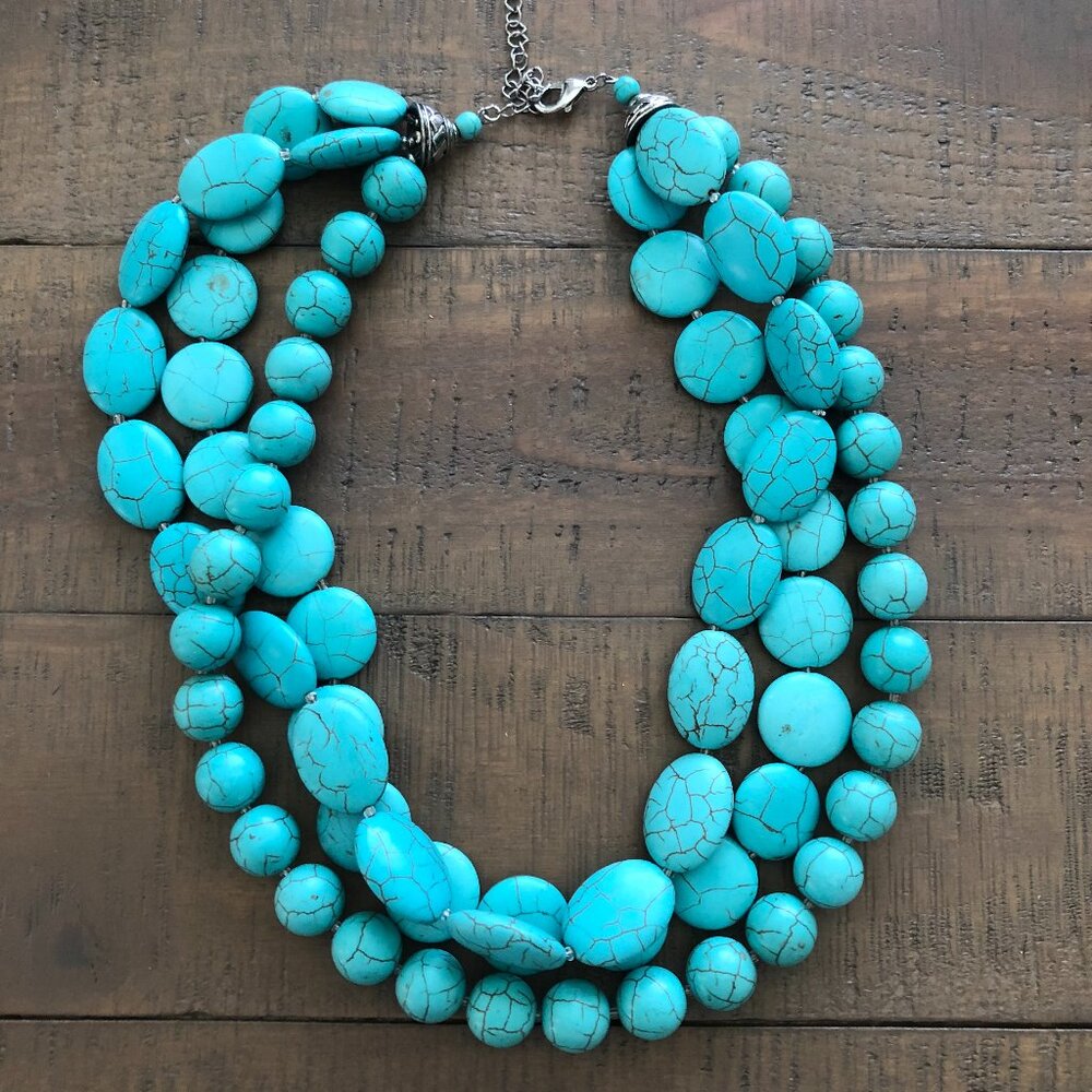 Turquoise Triple Strand Necklace